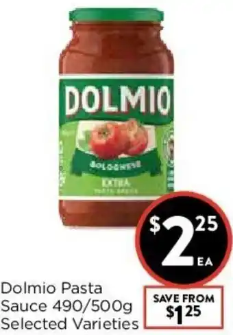 Foodworks Dolmino Pasta Sauce 490/500g offer