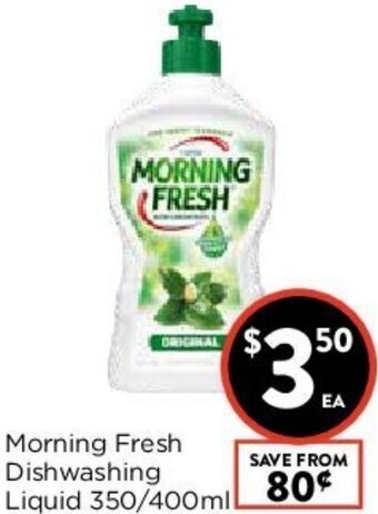 Foodworks Morning Fresh Dishwashing Liquid 350/400ml offer