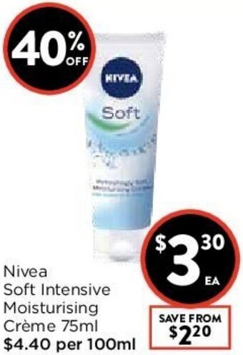 Foodworks Nivea Soft Intensive Moisturising Créme 75ml offer