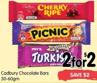 Cadbury Chocolate Bars 30-60gm