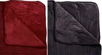 BIG W Jason Reversible Heated Throw - Cabernet or Charcoal Grey offer