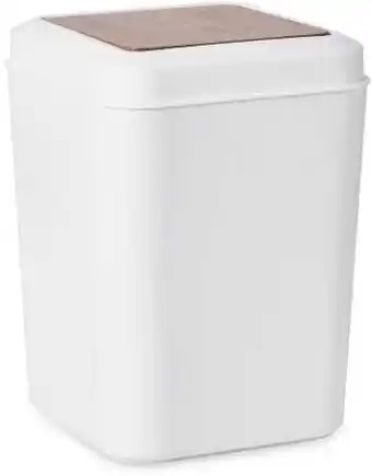 BIG W House & Home 5 Litre Bin - White/Bamboo offer