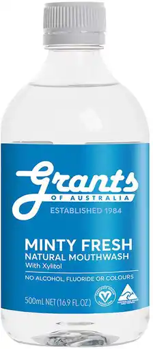 healthylife Grants Natural Minty Fresh Mouthwash With Xylitol offer