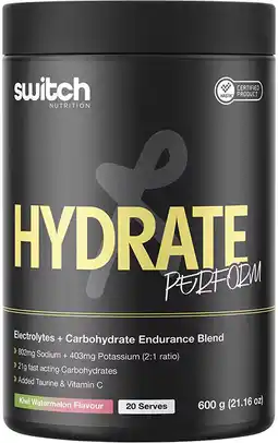healthylife Switch Nutrition Hydrate Perform Electrolytes + Carbs Watermelon offer