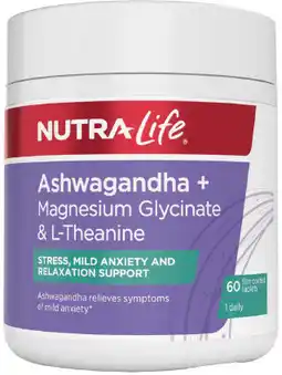 healthylife Nutra-Life Ashwagandha + Magnesium Glycinate & L-theanine 60 Tablets offer