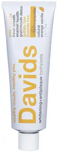 healthylife Davids Whitening + Antiplaque Toothpaste With HA Orange Vanilla offer
