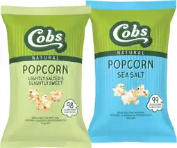 IGA Cobs Natural Popcorn 80‑120g Selected Varieties offer