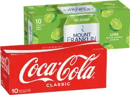 IGA Coca‑Cola, Sprite or Mount Franklin Lightly Sparkling Water 10x375mL Selected Varieties offer