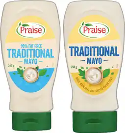 IGA Praise Traditional Squeeze Mayo 250‑280g Selected Varieties offer