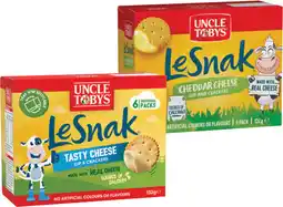IGA Uncle Tobys Le Snak 6 Pack or Protein Bars 5 Pack Selected Varieties offer