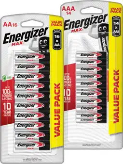IGA Energizer Max AA 16 Pack or AAA 14 Pack Batteries offer