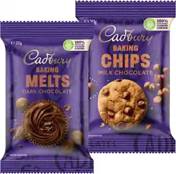 IGA Cadbury Baking Chocolate Chips 200g, Melts 225g or Block 165-180g Selected Varieties offer