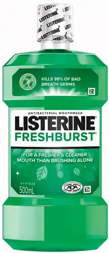IGA Listerine Mouthwash Fresher & Cleaner Selected Varieties offer