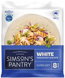 IGA Simson’s Pantry White or Mixed Wholegrain Wraps 8 Pack offer