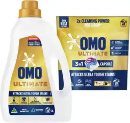 IGA OMO Expert Laundry Liquid 2 Litre or Capsules 28 Pack Selected Varieties offer