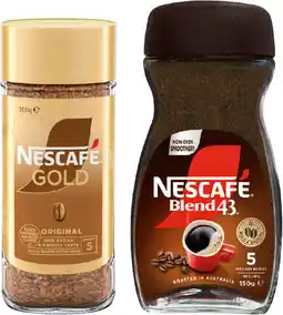 IGA Nescafé Instant Coffee Blend 43 140-150g or Gold 90-100g Selected Varieties offer