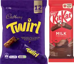 IGA Cadbury Share Pack 126‑180g or Nestlé Chocolate Block 118‑180g Selected Varieties offer