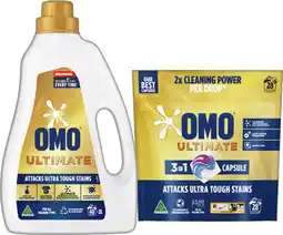 IGA OMO Ultimate Laundry Liquid 2 Litre, Powder 2kg or Capsules 28 Pack Selected Varieties offer