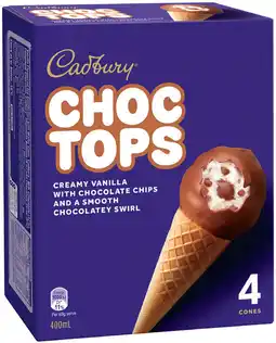 IGA Cadbury Choc Tops Ice Cream Cones offer