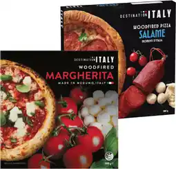 IGA Destination Italy Woodfired Pizza 380‑411g Selected Varieties offer