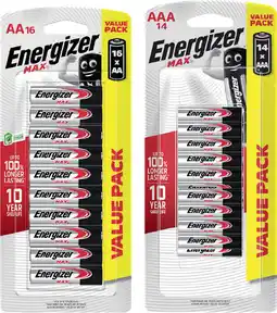 IGA Energizer Max AA 16 Pack or AAA 14 Pack Batteries offer
