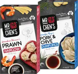 IGA Mr Chen’s Prawn Hargow or Pork & Chive Dumplings 300g offer