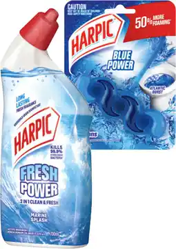 IGA Harpic Fresh Power Liquid Toilet Cleaner 700mL or Rim-Block Toilet Cleaner 39g* Selected Varieties offer