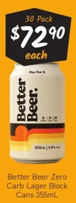 Better Beer Zero Carb Lager Block
