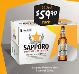 Cellarbrations Sapporo Premium Beer Stubbies offer