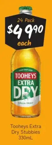 Cellarbrations Tooheys Extra Dry Stubbies offer