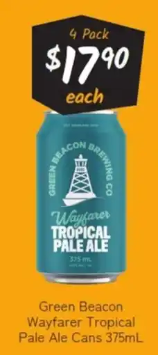 Cellarbrations Green Beacon Wayfarer Tropical Pale Ale Cans offer