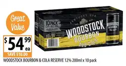 Supabarn Woodstock Bourbon & Cola Reserve offer
