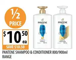 Supabarn Pantene Shampoo & Conditioner 800/900ml Range offer