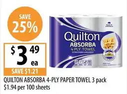 Supabarn Quilton Absorba 4-Ply Paper Towel offer