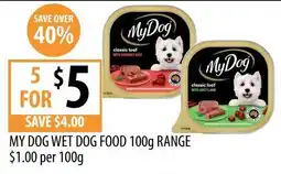 Supabarn My Dog Wet Dog Food 100g Range offer