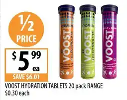 Supabarn Voost Hydration Tablets 20 pack Range offer