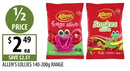 Supabarn Allen's Lollies offer