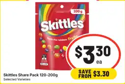 IGA Skittles Share Pack Selected Varieties offer