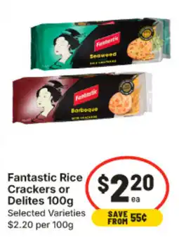IGA Fantastic Rice Crackers or Delites 100g offer