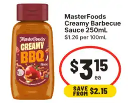 IGA MasterFoods Creamy Barbecue Sauce offer