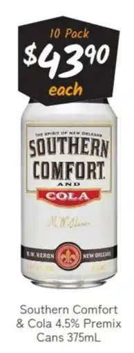 Cellarbrations Southern Comfort & Cola offer