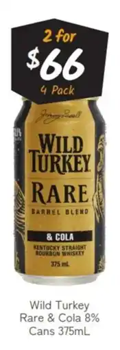 Cellarbrations Wild Turkey Rare & Cola offer