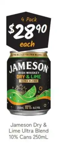 Cellarbrations Jameson Dry & Lime Ultra Blend offer