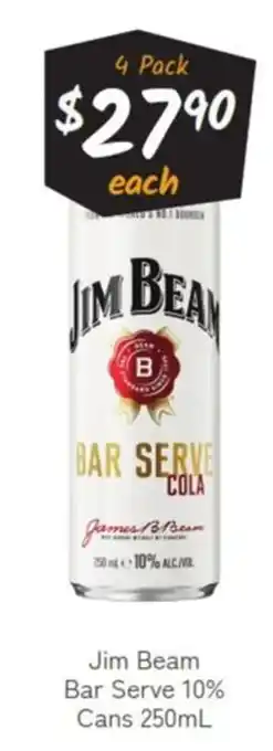 Jim Beam Bar Serve Cola