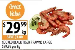 Supabarn Cooked Black Tiger Prawns Large offer