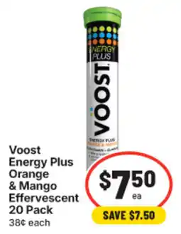 IGA Voost Energy Plus Orange & Mango Effervescent offer