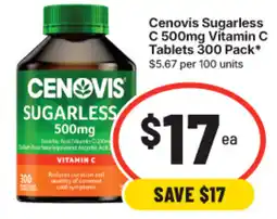IGA Cenovis Sugarless Vitamin C 500mg offer