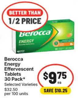 IGA Berocca Energy Effervescent Tablets offer