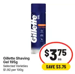 IGA Gillette Shaving Gel offer