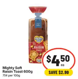 IGA Mighty Soft Raisin Toast offer